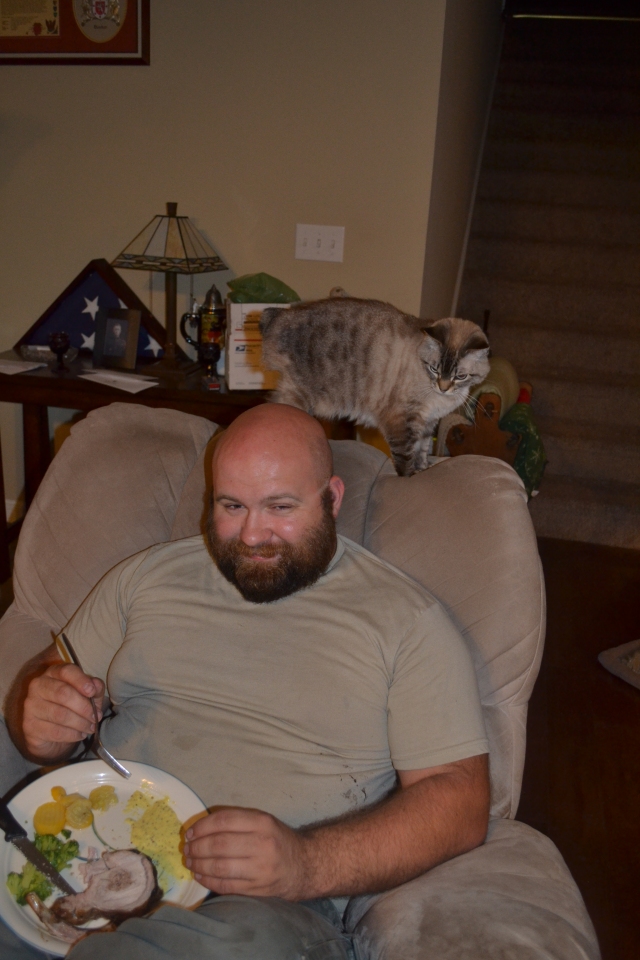 Happy Father's Day to the man who lets our four-legged furbabies stalk his dinner.